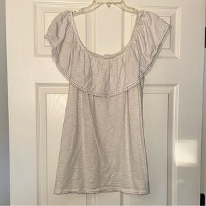 Old Navy Cream Ruffle Blouse